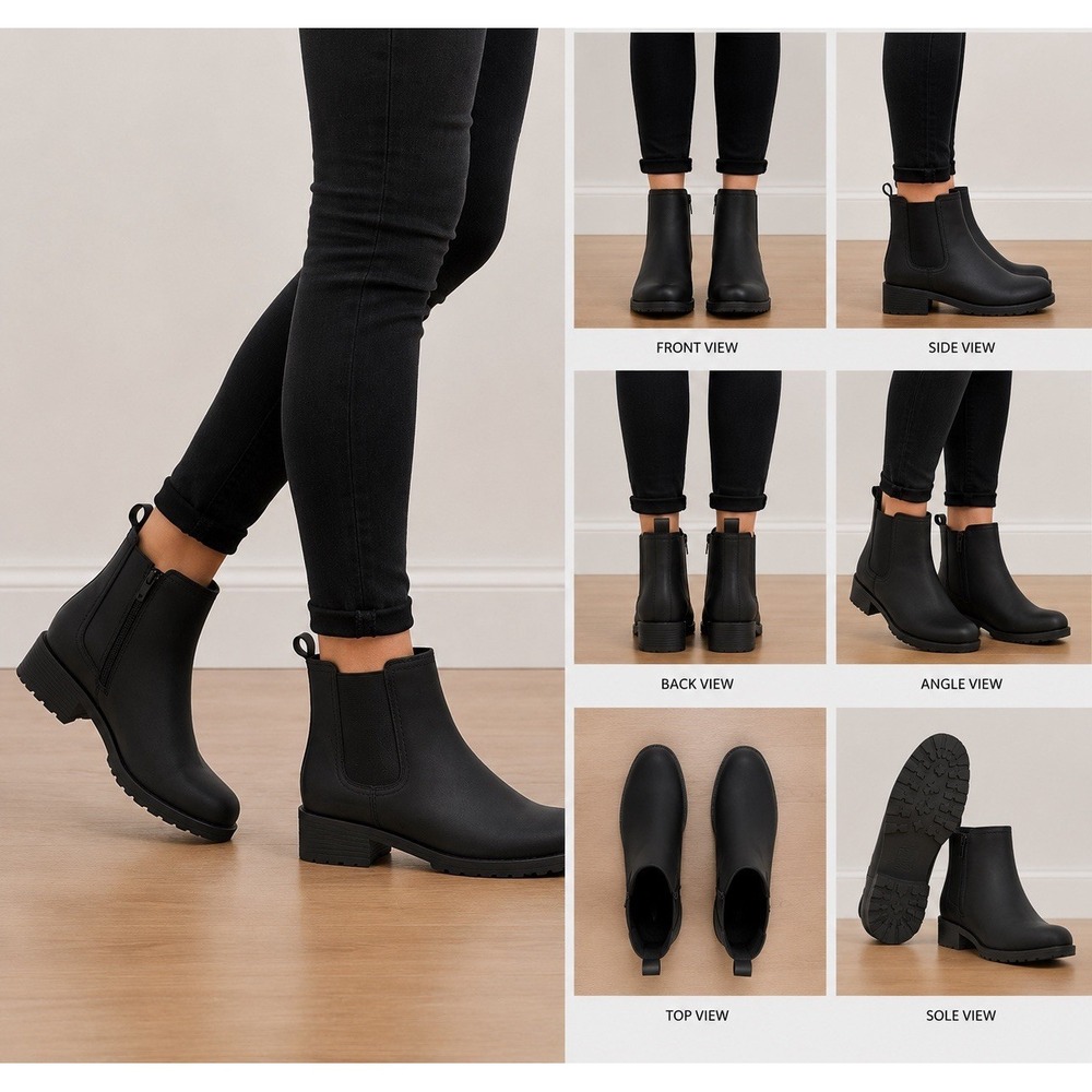 Buffalo David Bitton Anna Chelsea Boots Women's Black Leather Side Zip Size 10